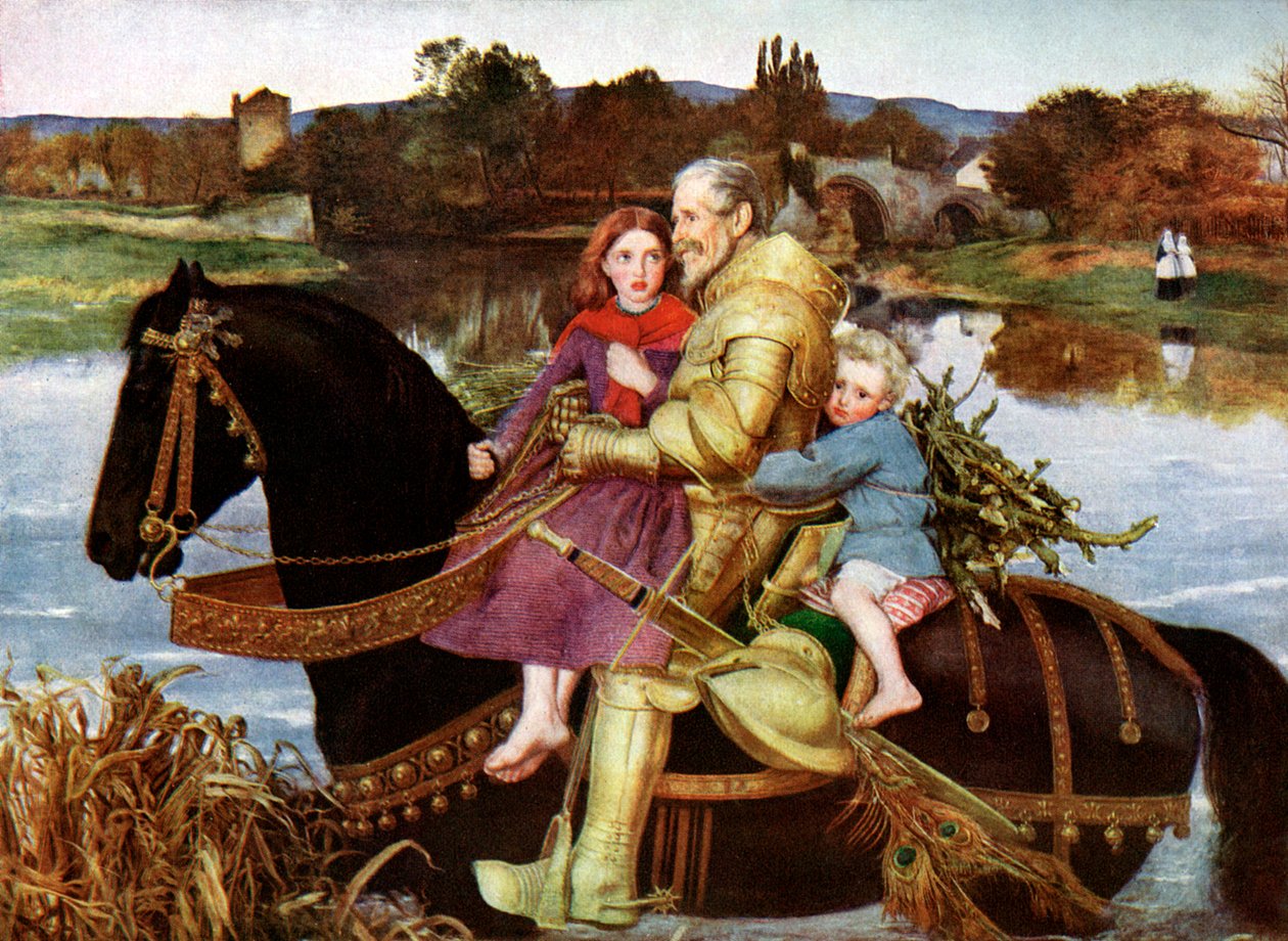 Sir Isumbras no Ford, século XIX, 1923. de John Everett Millais