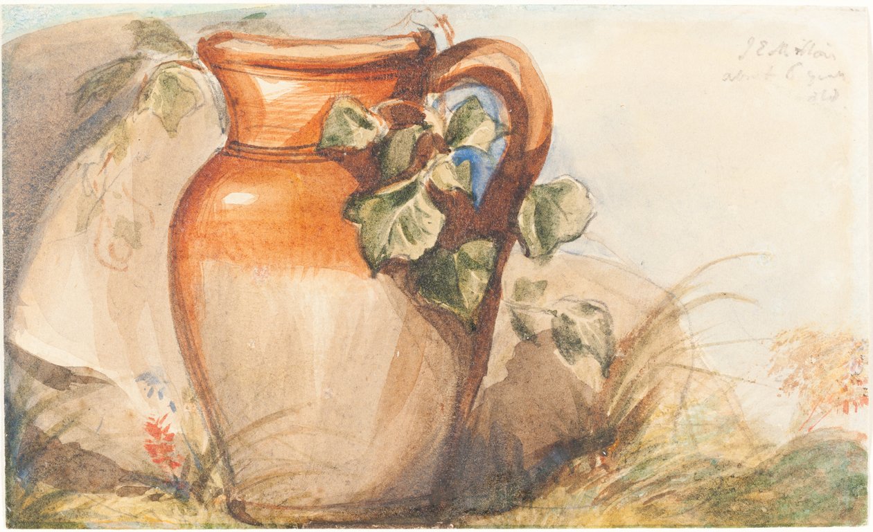 Estudo de um jarro de cerâmica [reto] de John Everett Millais