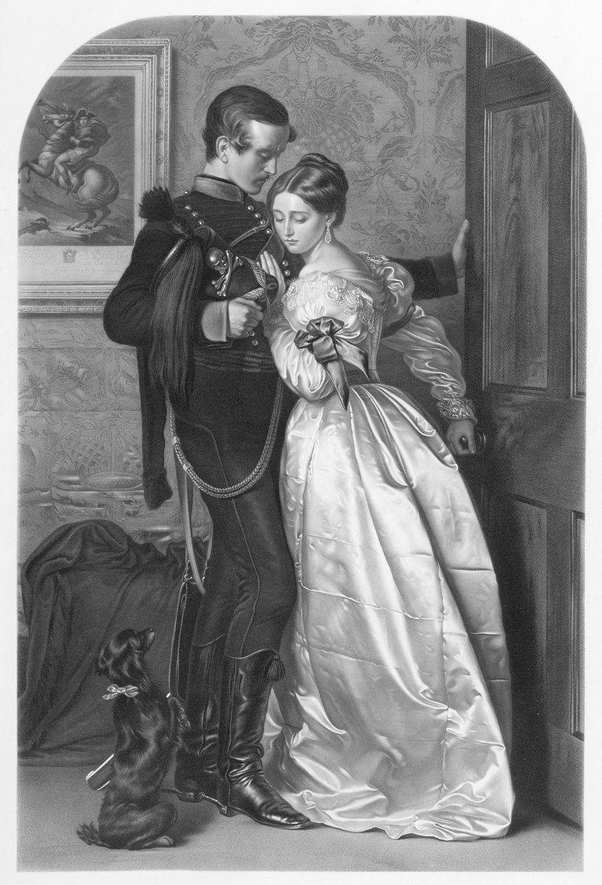 O Brunswicker preto, gravado pelo bar de Thomas L. Atkinson (1817-c.1890). por Henry Graves und Co., 1863 (mezzotint) (ver também 100299) de John Everett Millais