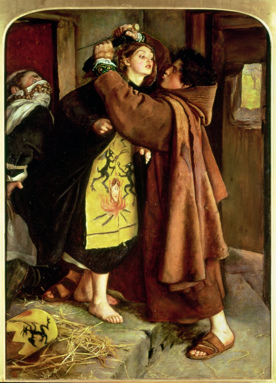 A fuga de um herege, 1559, 1857 de John Everett Millais