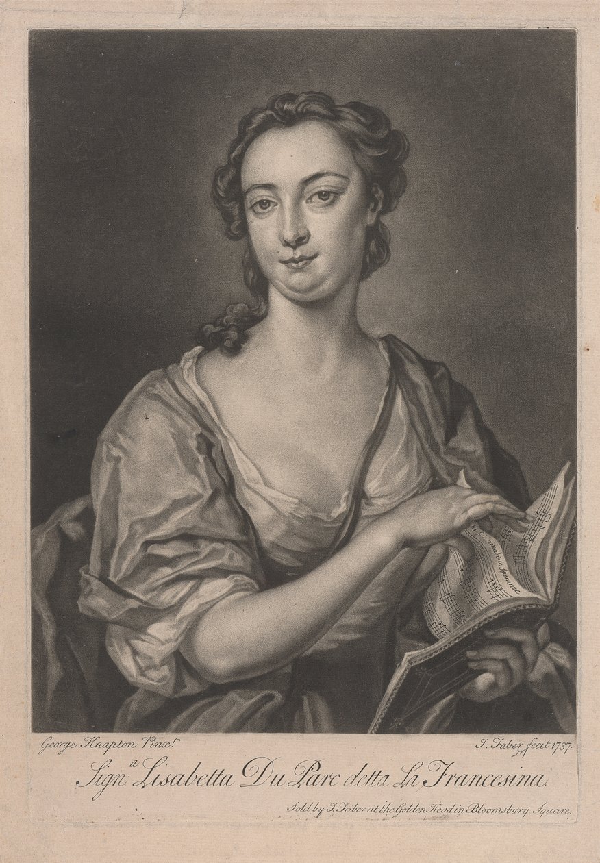 Signa Lisabetta DuParc conhecida como La Francesina de John Faber the younger