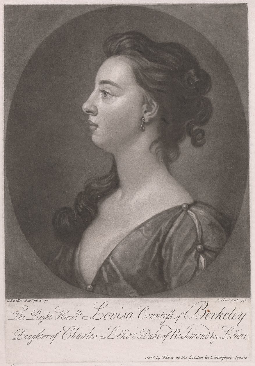 A Honorável Condessa Louisa de Berkeley, Filha de Charles Lenox Duque de Richmond e Lenox de John Faber the younger