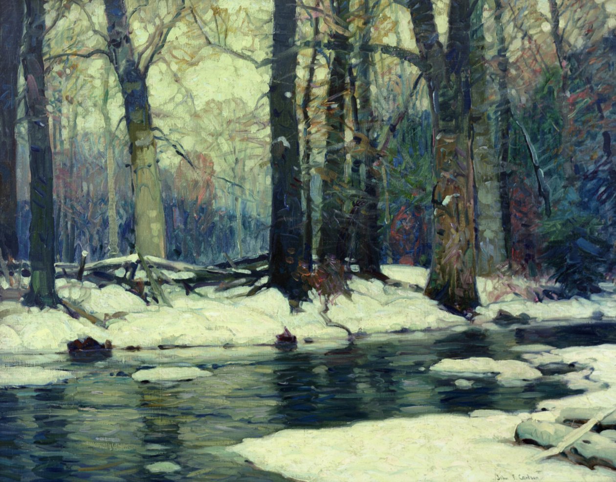 Córrego Silvestre (óleo sobre tela) de John Fabian Carlson