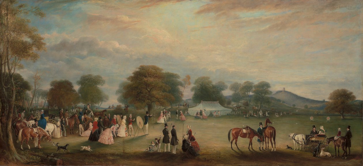 Reunião sobre tiro com arco no Parque Bradgate, Leicestershire de John Ferneley
