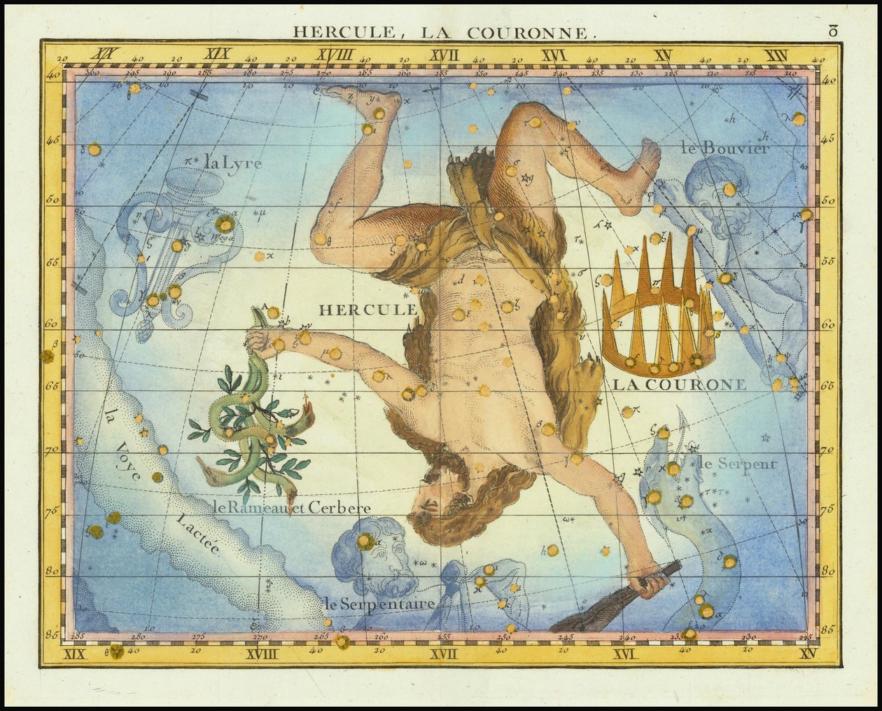 1776 - John Flamsteed - Hercules, La Couronne (Hércules e a Coroa) de John Flamsteed