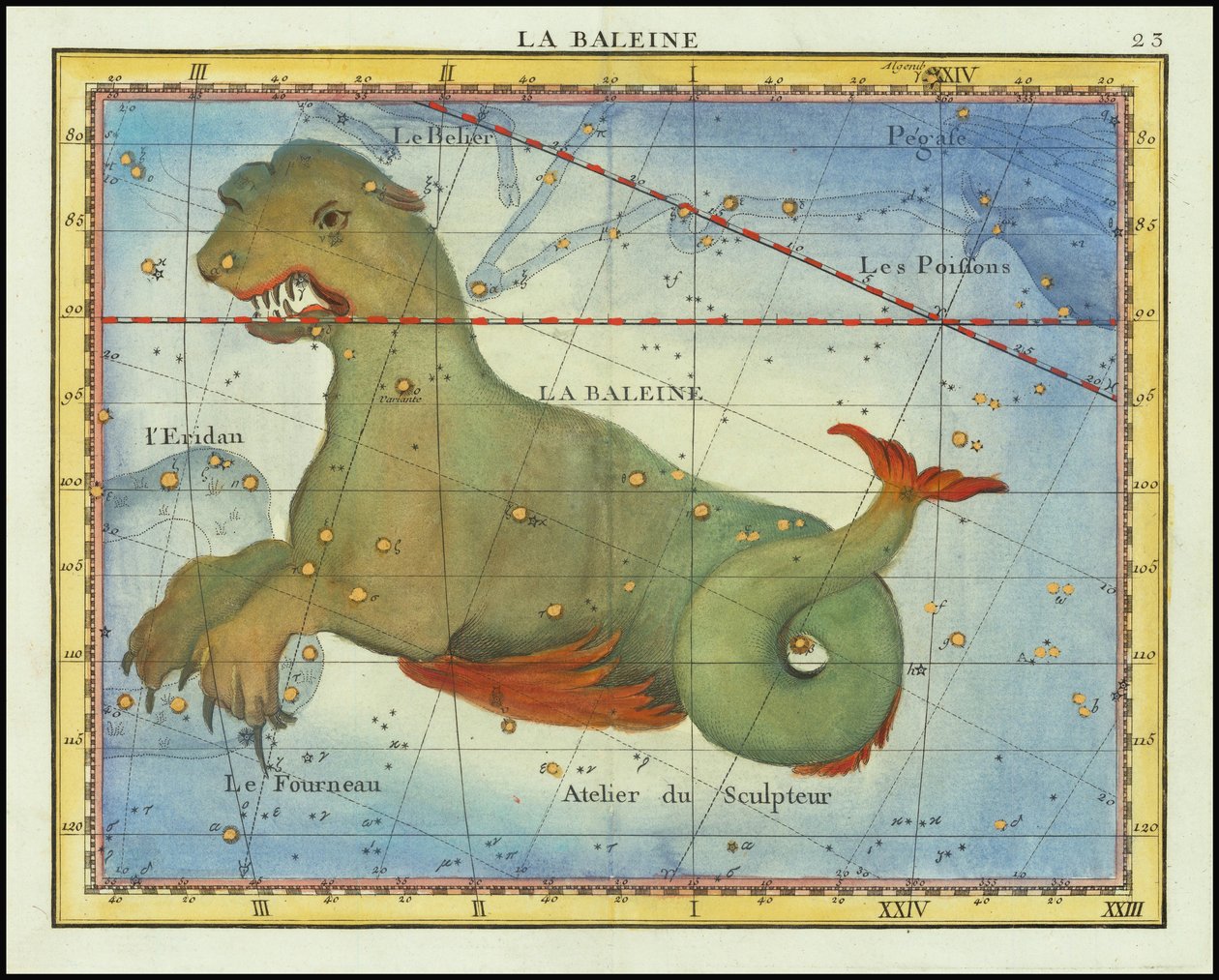 1776 - John Flamsteed - La Baleine (Cetus) de John Flamsteed