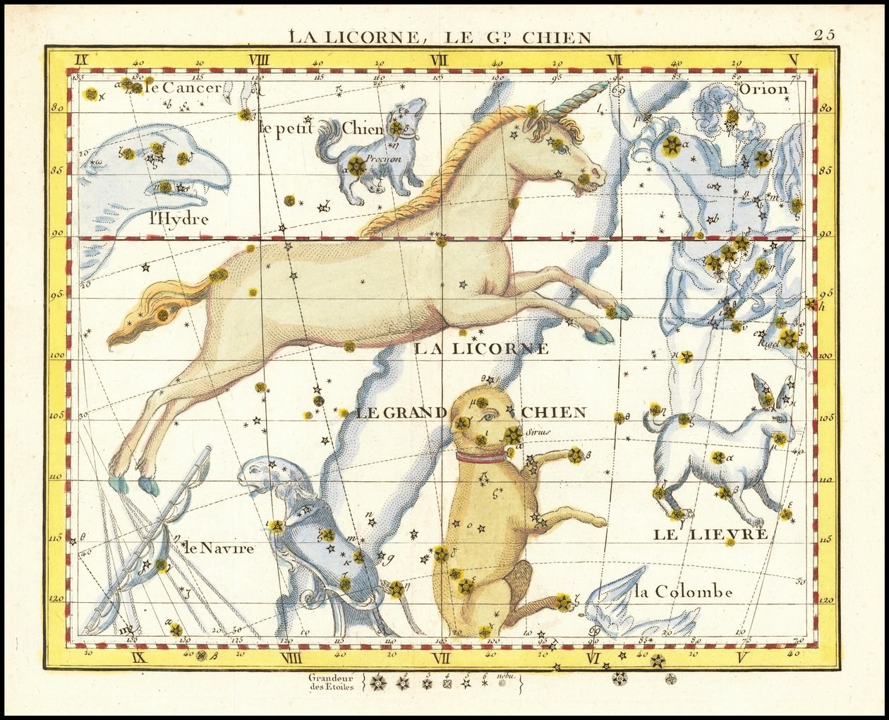 1776 - John Flamsteed - La Licorne, Le Gd. Chien (Monoceros e Canis Major) de John Flamsteed