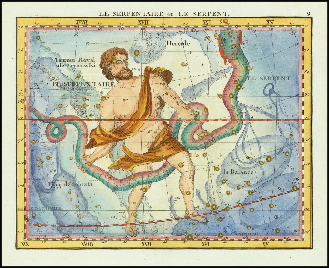 1776 - John Flamsteed - A Serpente e a Serpentina (Ophiucus  Serpens) de John Flamsteed