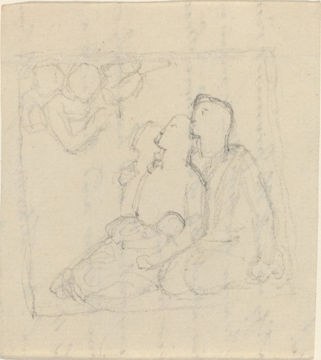Uma família abordada por anjos de John Flaxman