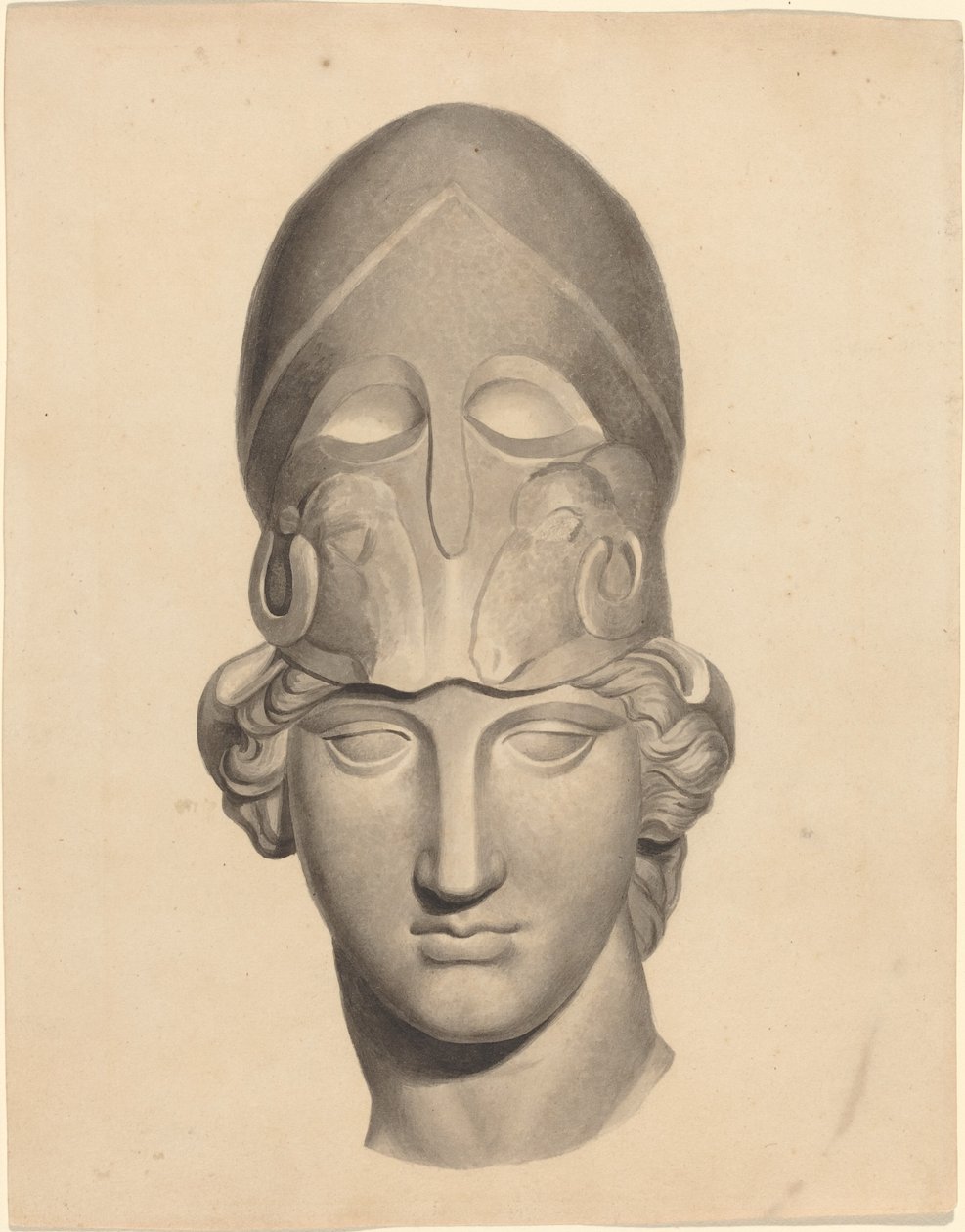 Cabeça antiga com um capacete de John Flaxman