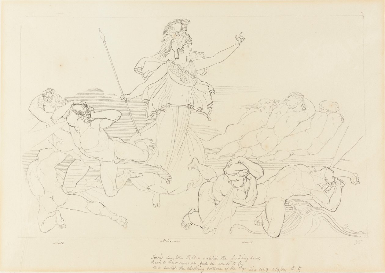 Atena e os ventos de John Flaxman
