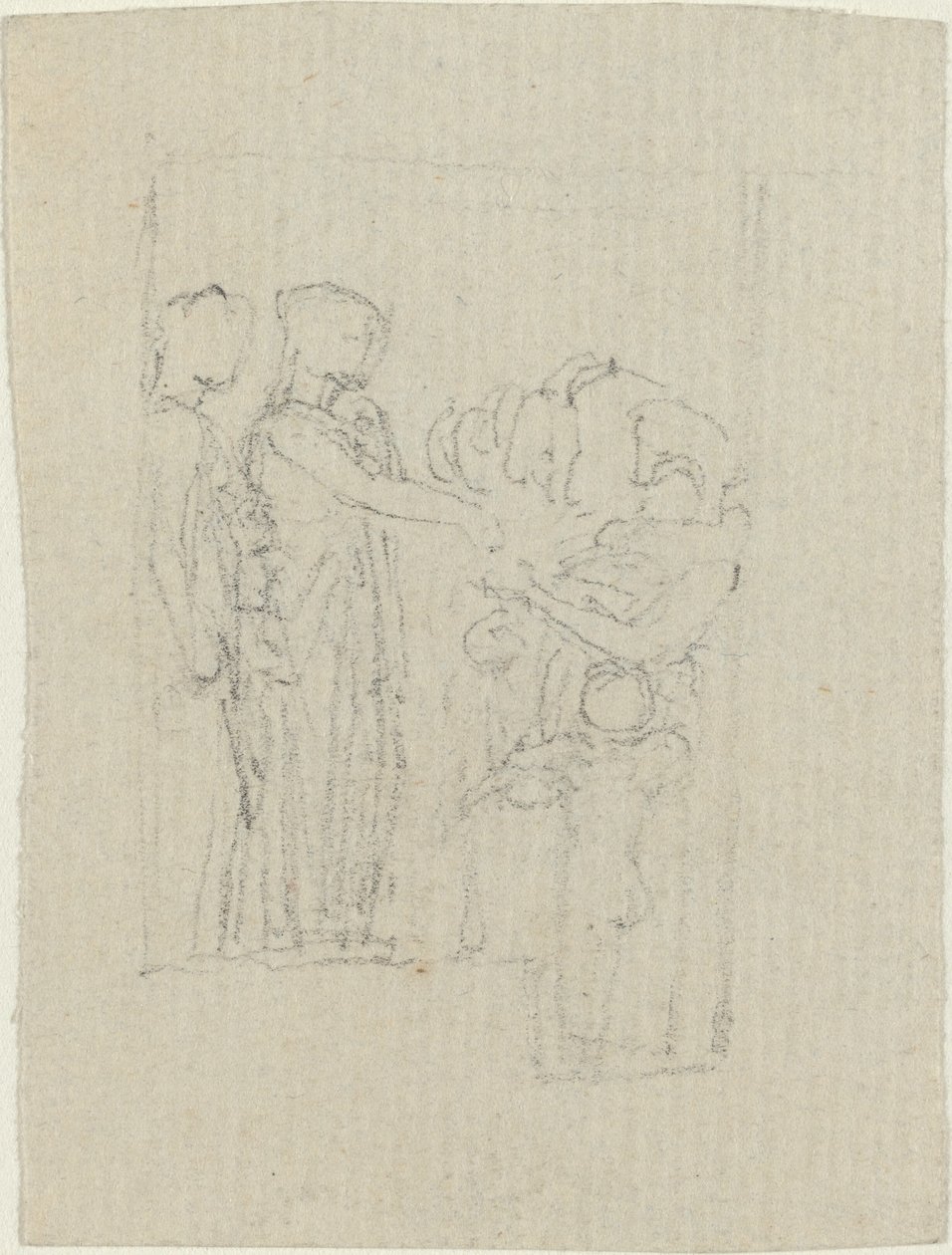 Mendigos em uma porta (estudo para o monumento de Yarborough) de John Flaxman