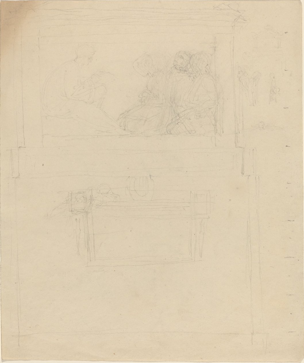 Projetos para um Monumento a Sir William Jones (?) [reto e verso] de John Flaxman
