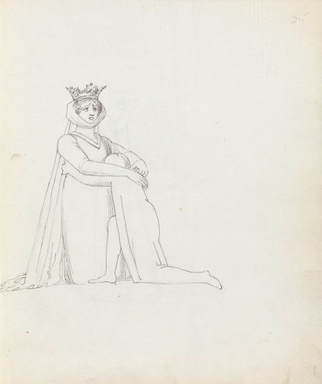 Desenho da Sra. Siddons como Constance, 1783 (caneta, tinta e papel) de John Flaxman