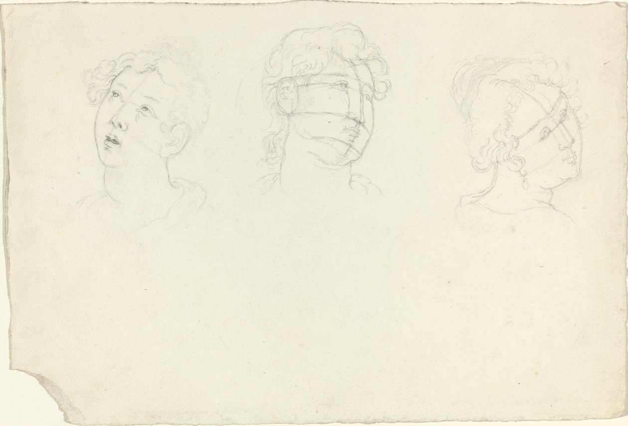 Cabeça de Maria Madalena e Dois Santos (?) de John Flaxman