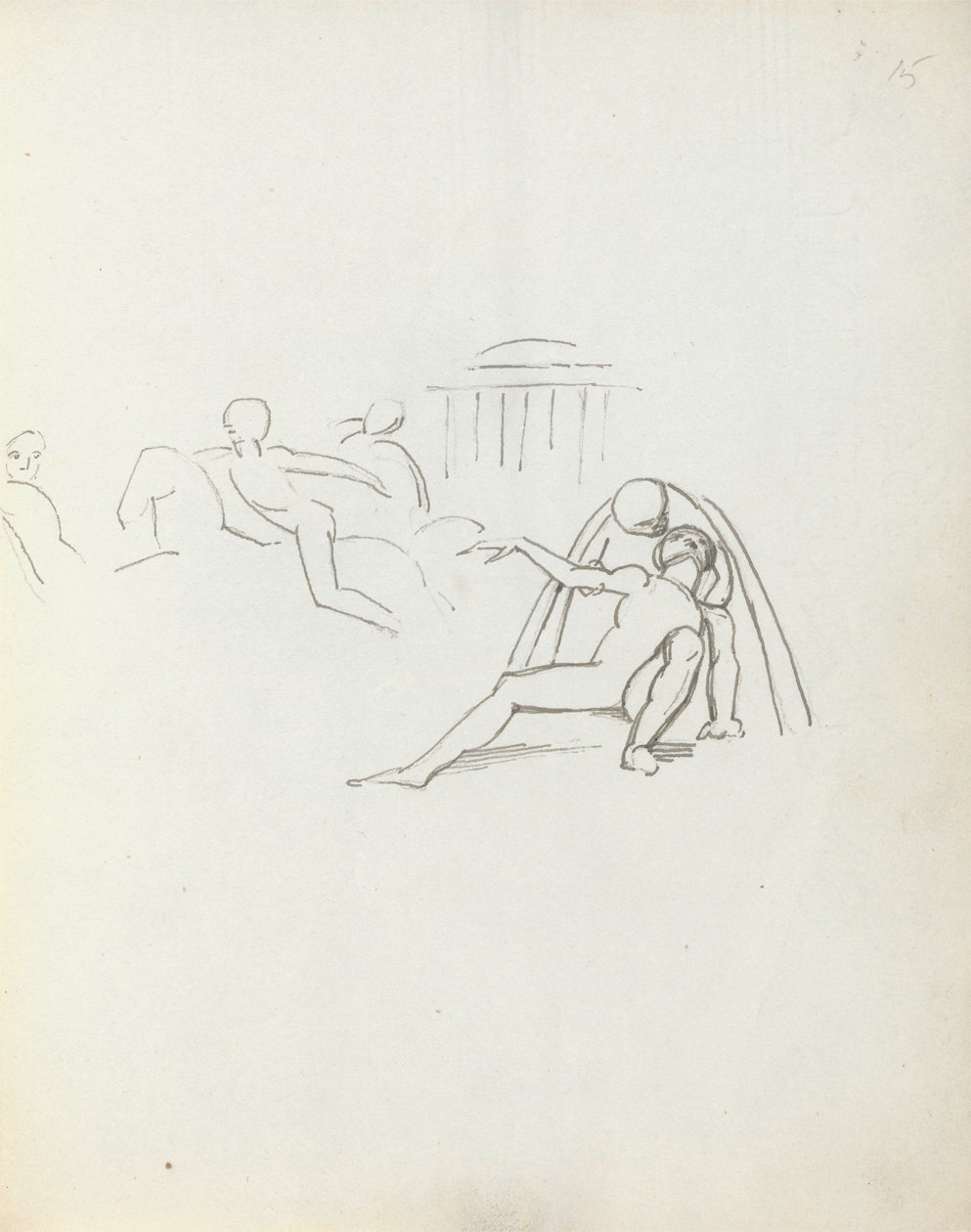 John Philip Kemble como Hamlet, 1783 (caneta, tinta e papel) de John Flaxman