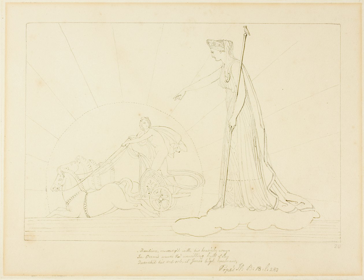 Juno comanda o pôr do sol de John Flaxman
