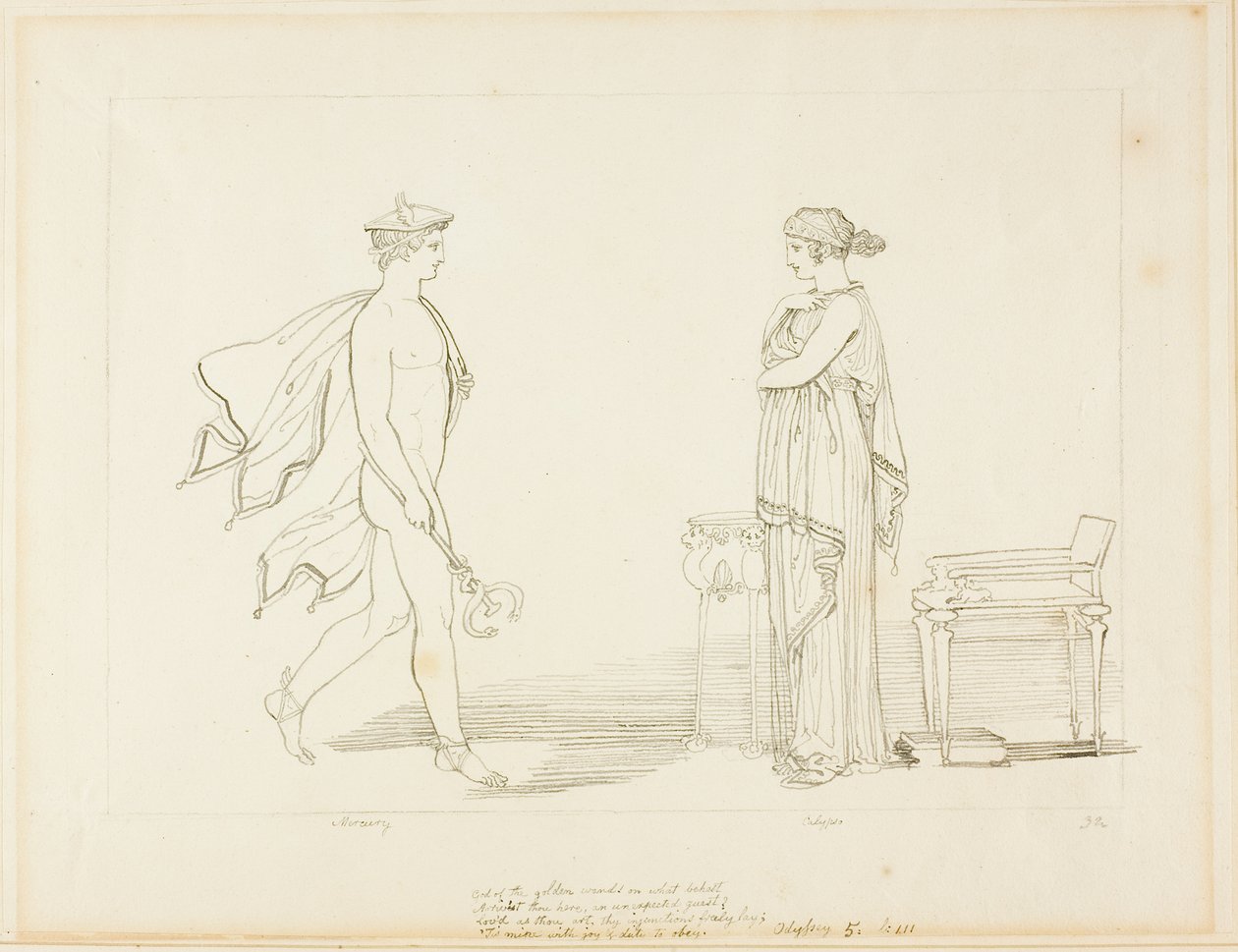 Mercúrio e Calipso de John Flaxman