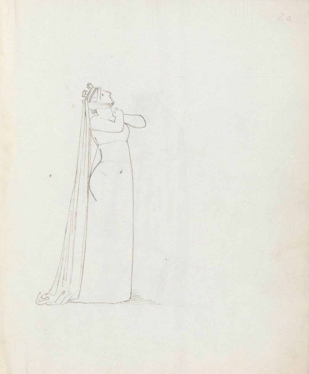 Sra. Siddons como Constance, 1783 (caneta, tinta e papel) de John Flaxman