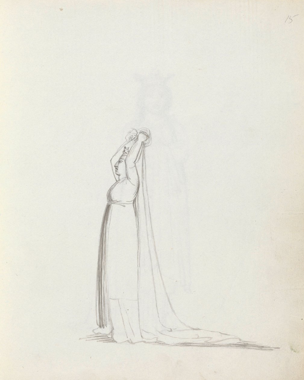 Sra. Siddons como Constance, 1783 (caneta, tinta e papel) de John Flaxman