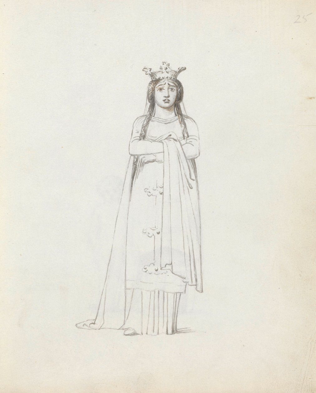 Sra. Siddons como Constance, 1783 (caneta, tinta e papel) de John Flaxman