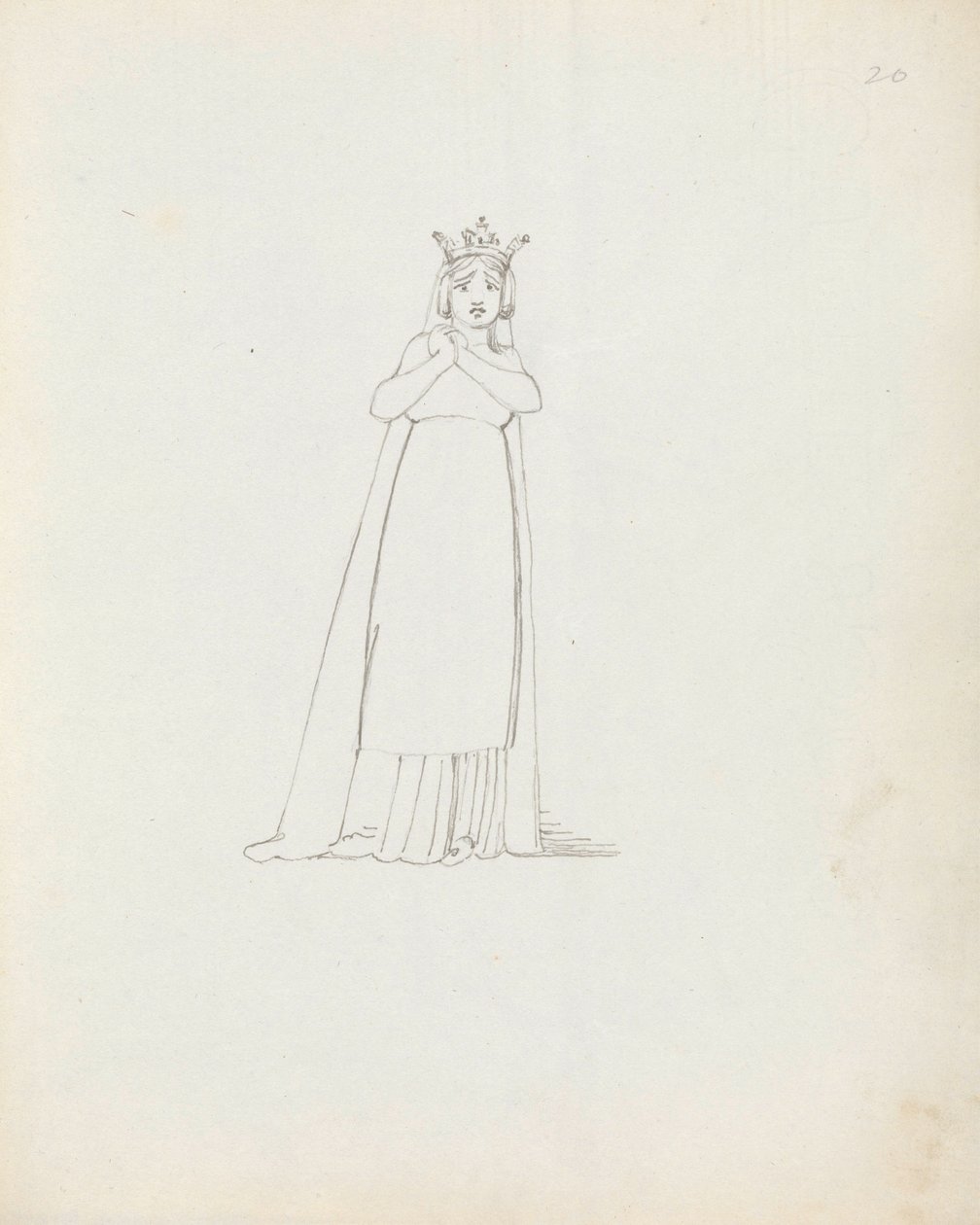Sra. Siddons como Constance, 1783 (caneta, tinta e papel) de John Flaxman