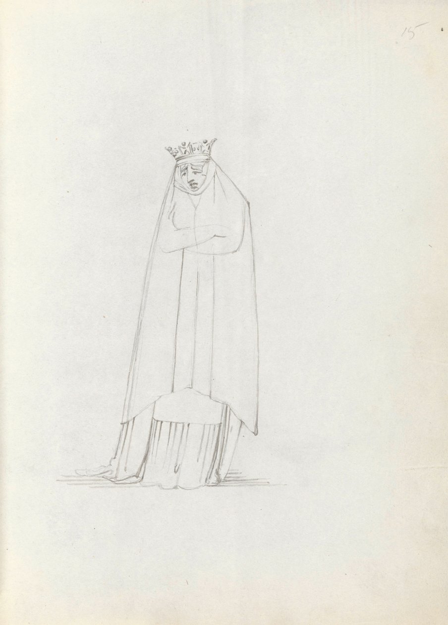 Sra. Siddons como Constance, 1783 (caneta, tinta e papel) de John Flaxman