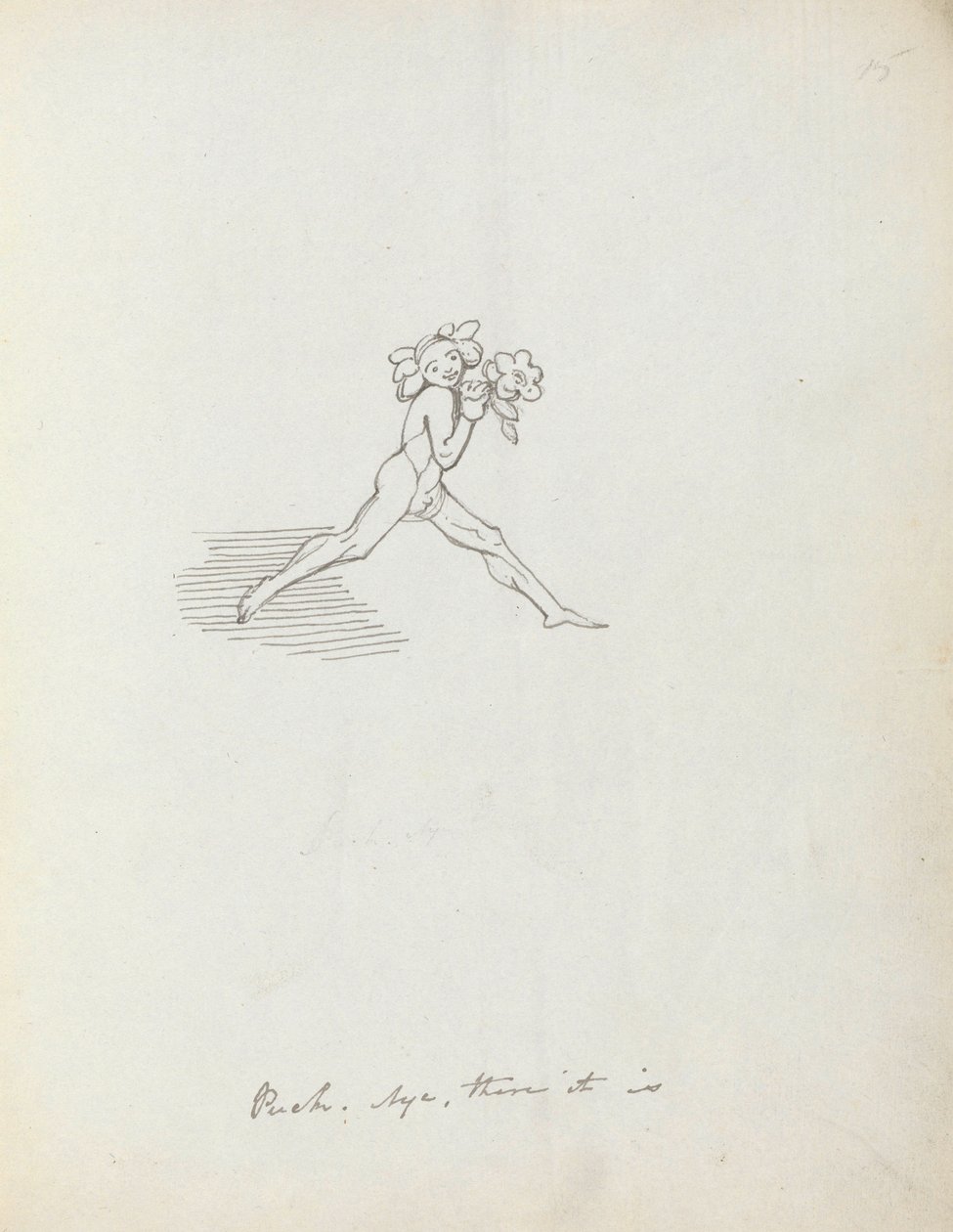 Puck. Aye ai está, 1783 (caneta, tinta e papel) de John Flaxman