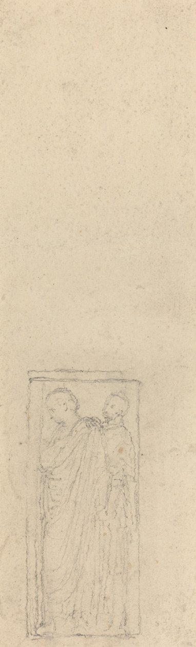 Alívio com Duas Figuras Encapuzadas de John Flaxman