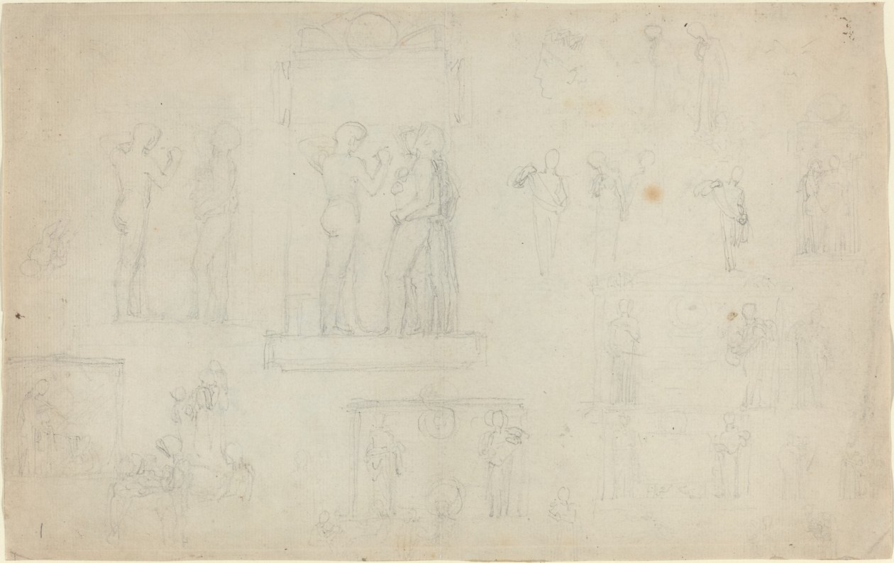 Folha de Esboços [reto e verso] de John Flaxman