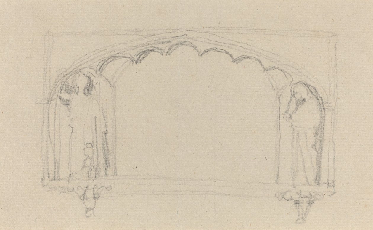 Esboço para um monumento gótico (o Monumento Simcoe?) de John Flaxman