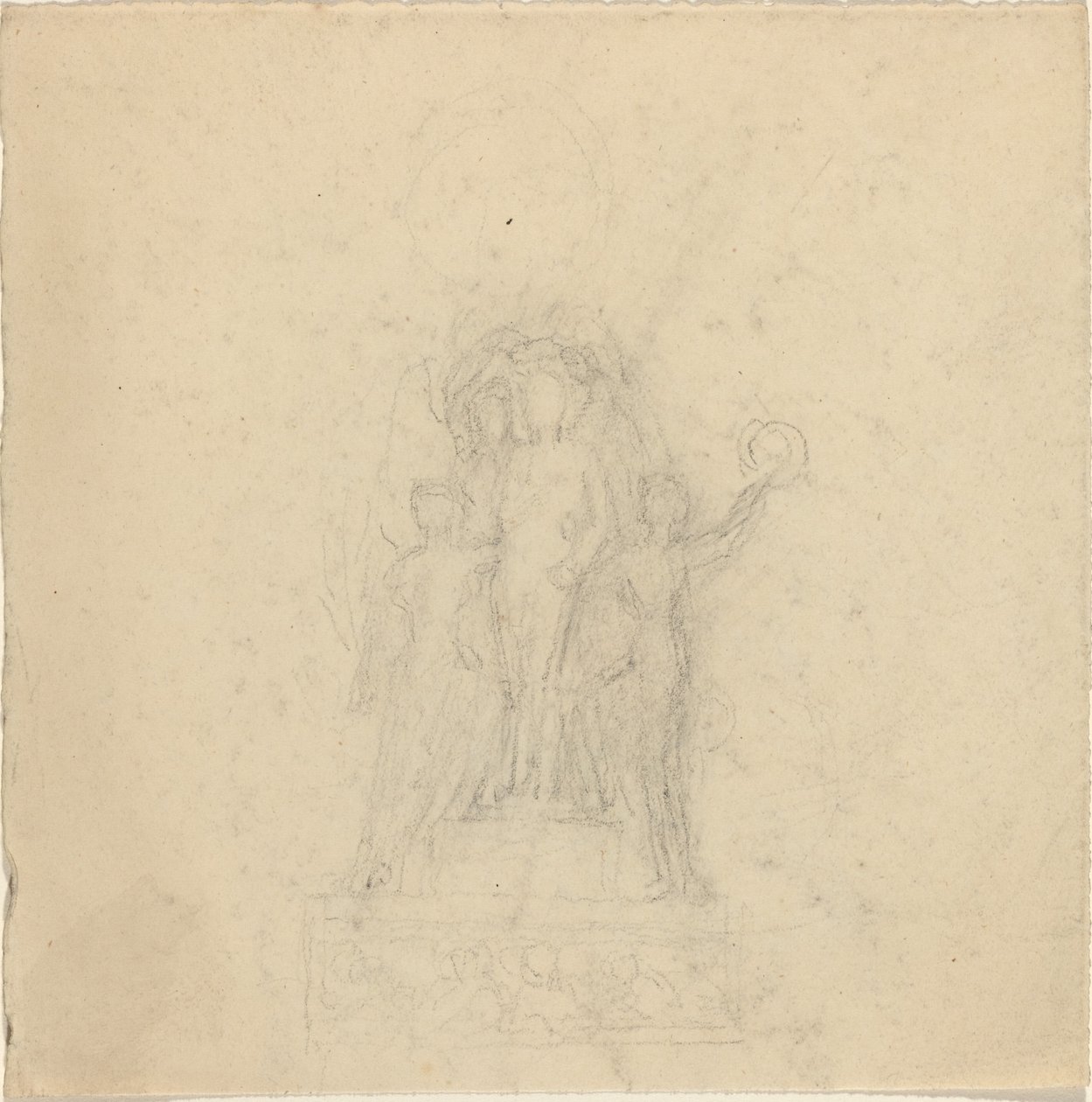 Estudos para um Monumento com Coroação de Figura [reto e verso] de John Flaxman