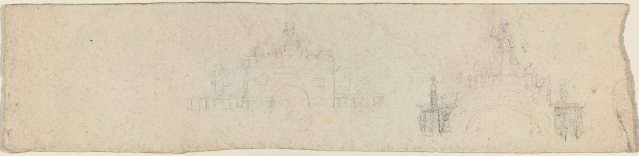 Estudos para um Arco Triunfal encimado pela Britannia [reto e verso] de John Flaxman