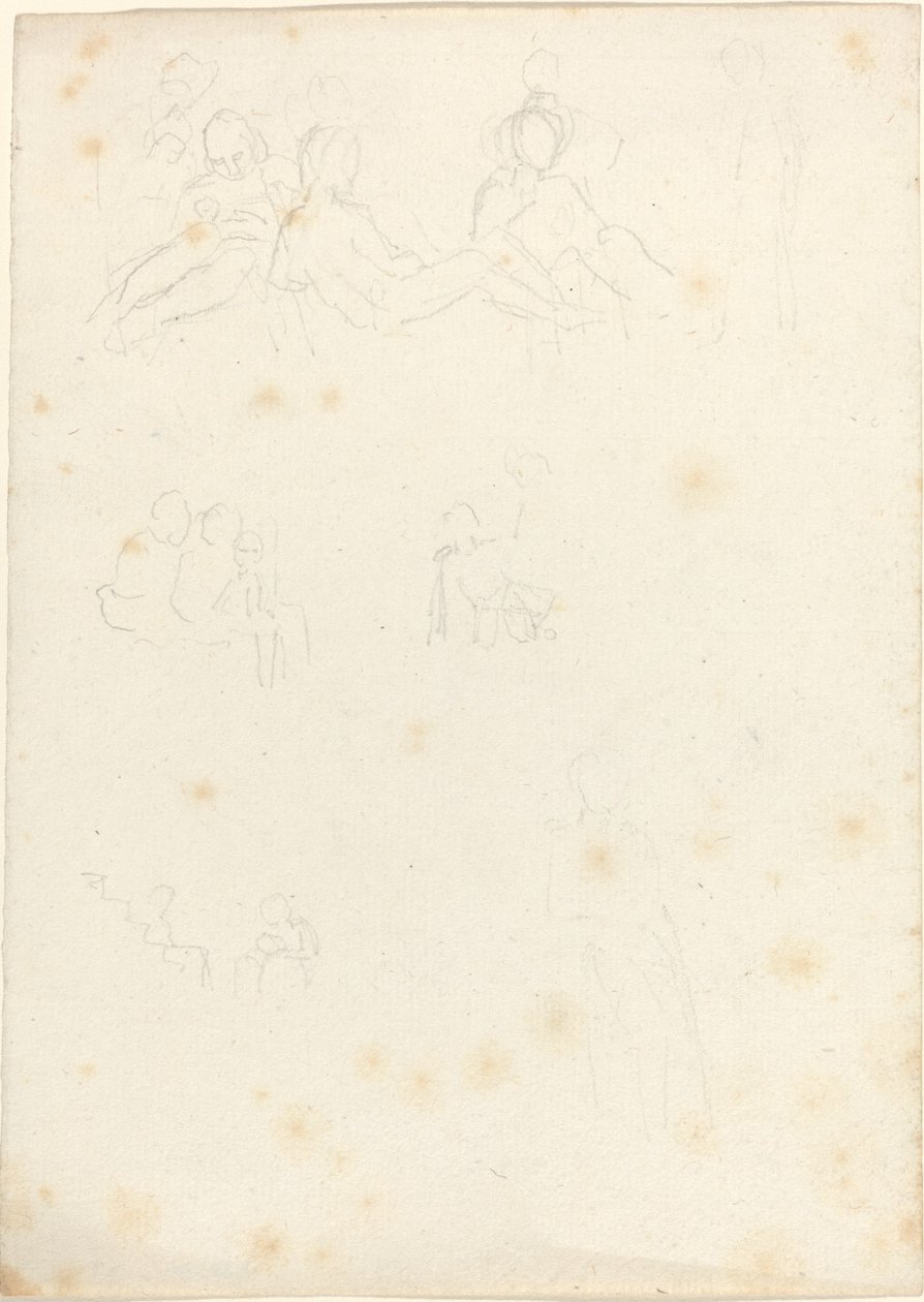 Estudos de figuras sentadas e reclinadas de John Flaxman