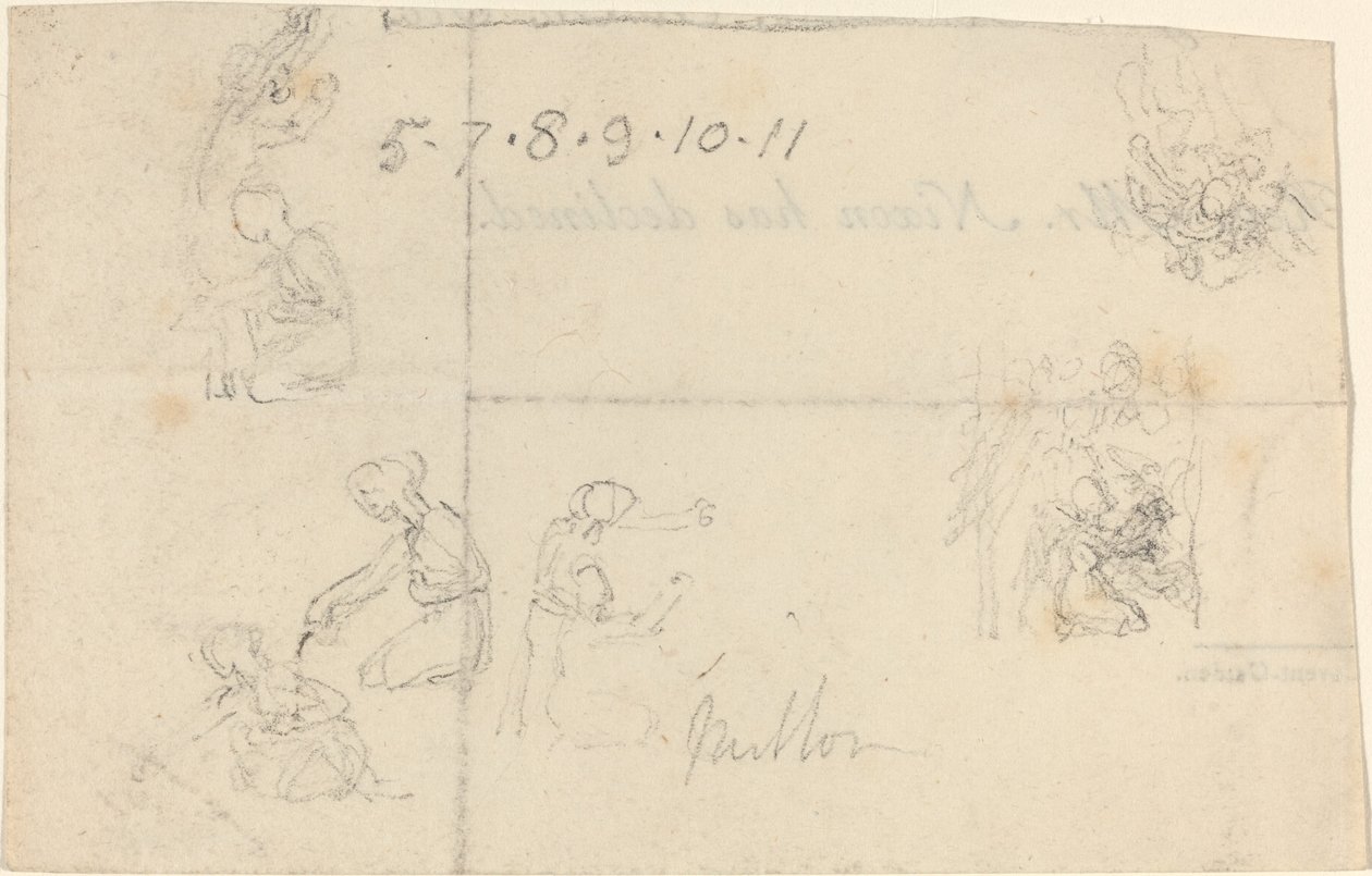 Estudos de Mulheres Ajoelhadas de John Flaxman
