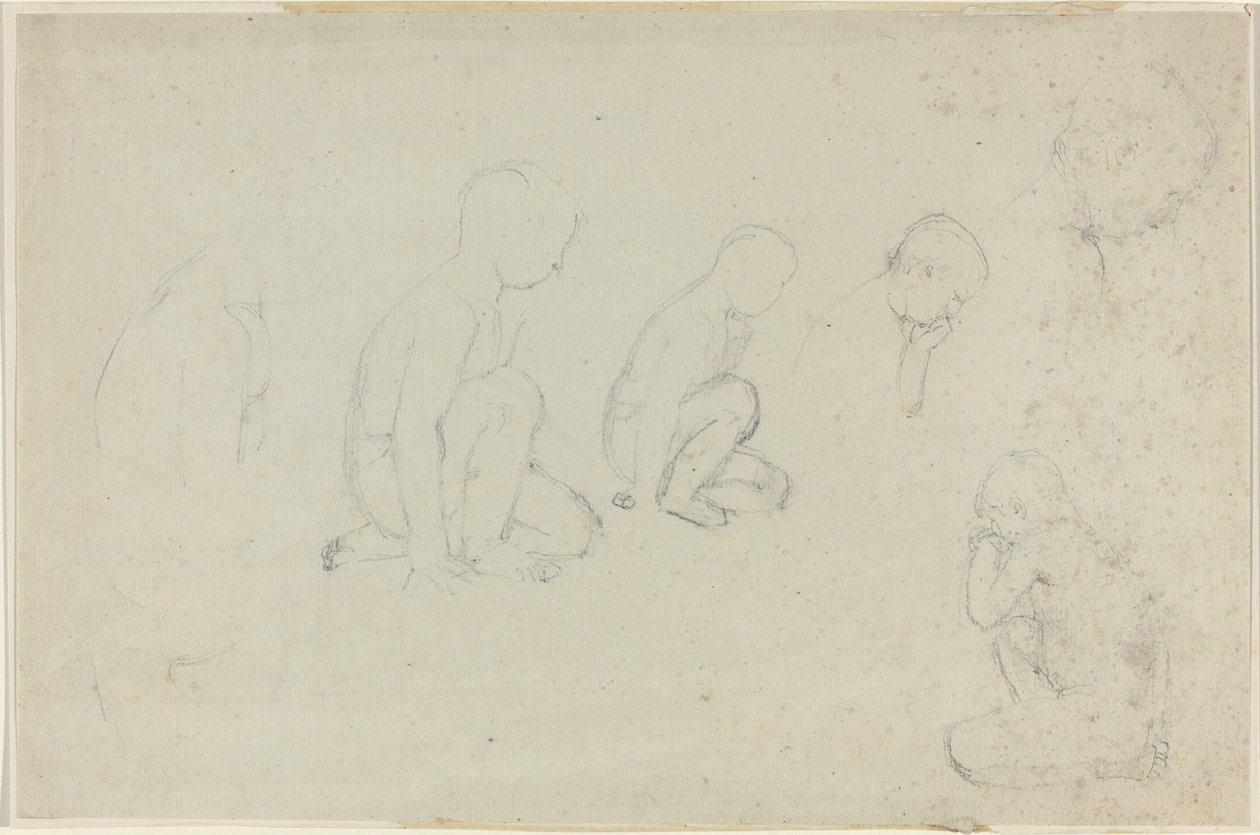 Estudos de um menino ajoelhado de John Flaxman