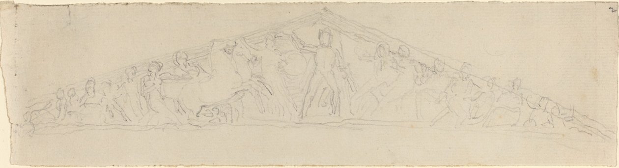 Estudo para reconstrução do frontão oeste do Partenon de John Flaxman