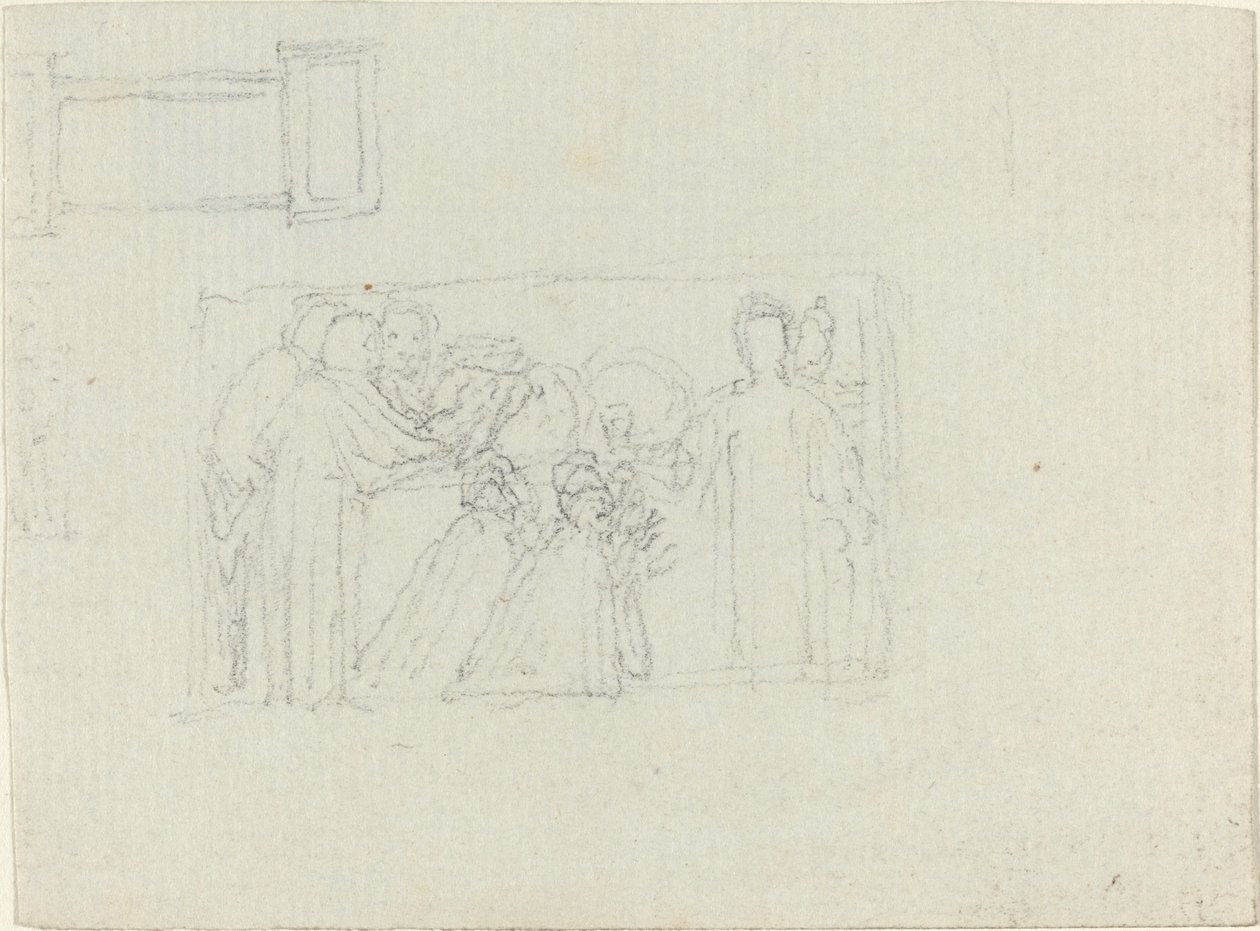 Estudo para Monumento a um Clérigo [reto e verso] de John Flaxman