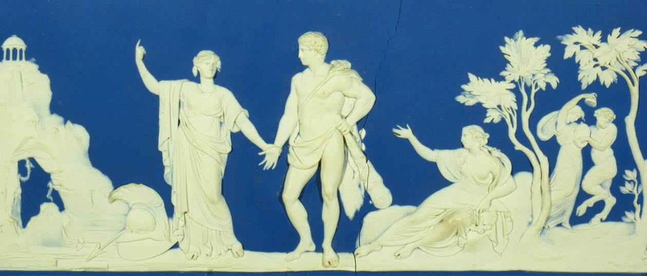 A escolha de Hercules, placa por Wedgwood (jasperware) de John Flaxman
