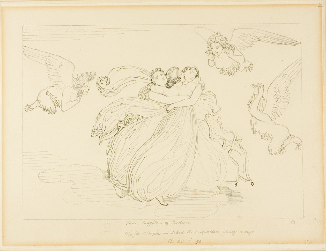 As Harpias e as Filhas de Pandarus de John Flaxman