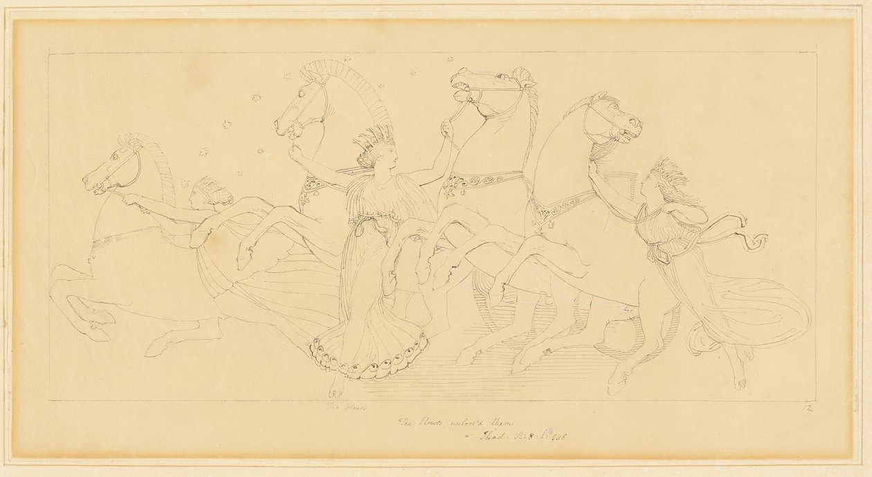 As horas a tirar os cavalos do carro da Juno de John Flaxman