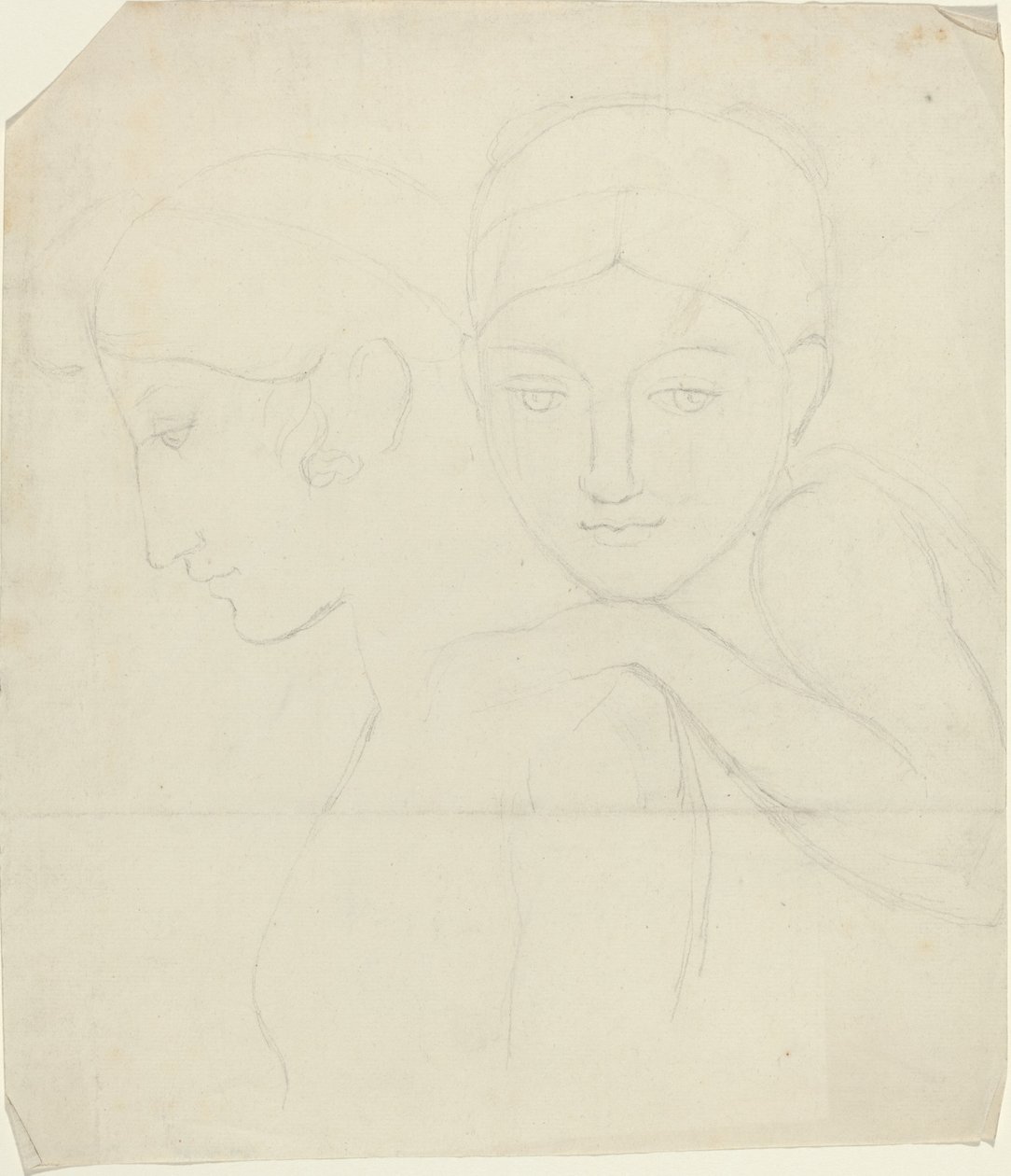 Duas cabeças de mulheres de John Flaxman
