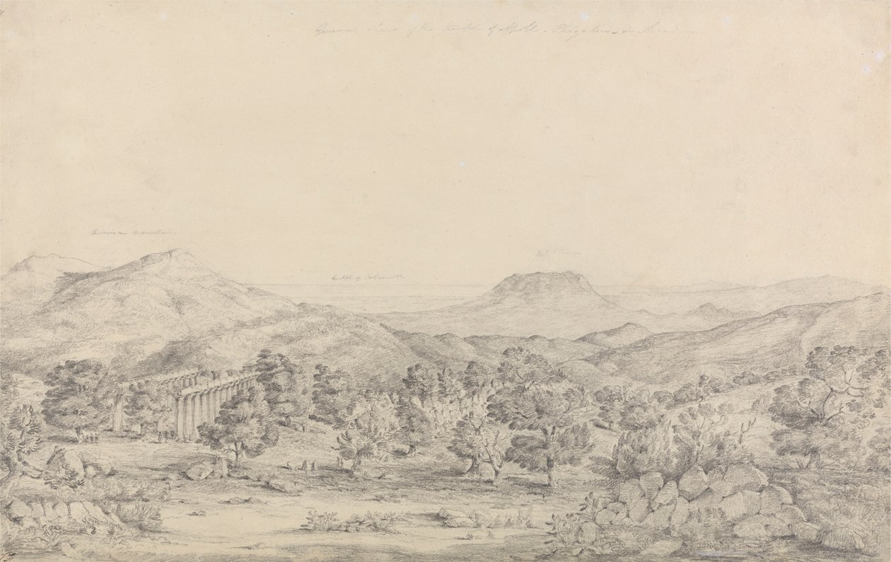 Vista Geral do Templo de Apollo Epicurius em Bassai, Phigalea de John Foster