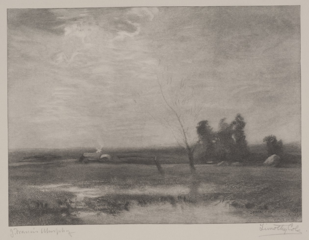 Lowlands Afternoon, impressão feita por Timothy Cole (1852-1931) de John Francis Murphy