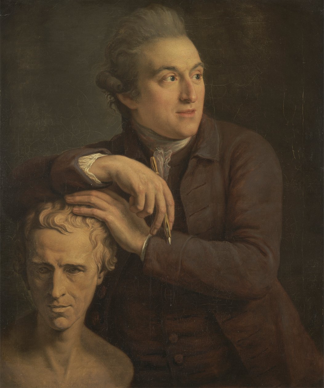 Joseph Nollekens com o seu busto de Laurence Sterne de John Francis Rigaud