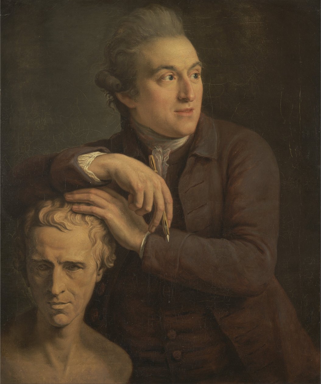Joseph Nollekens com o seu busto de Laurence Sterne de John Francis Rigaud