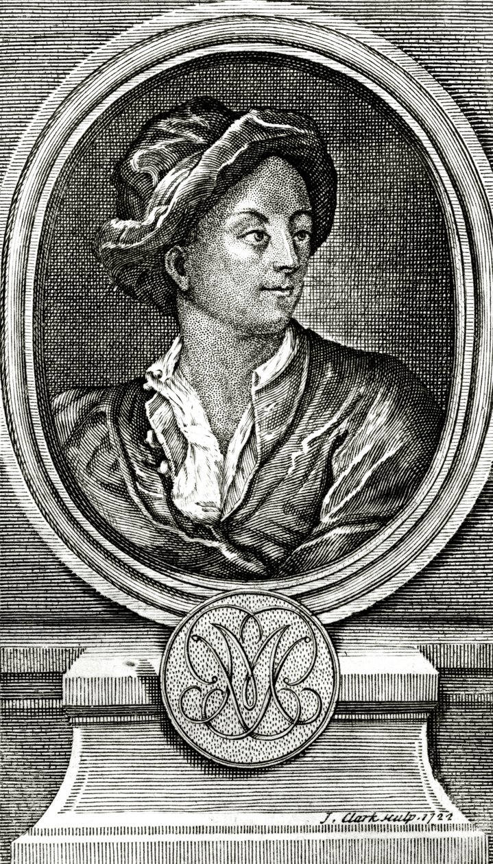 Matthew Prior, gravado por J. Clark, 1722 de John Francis Rigaud