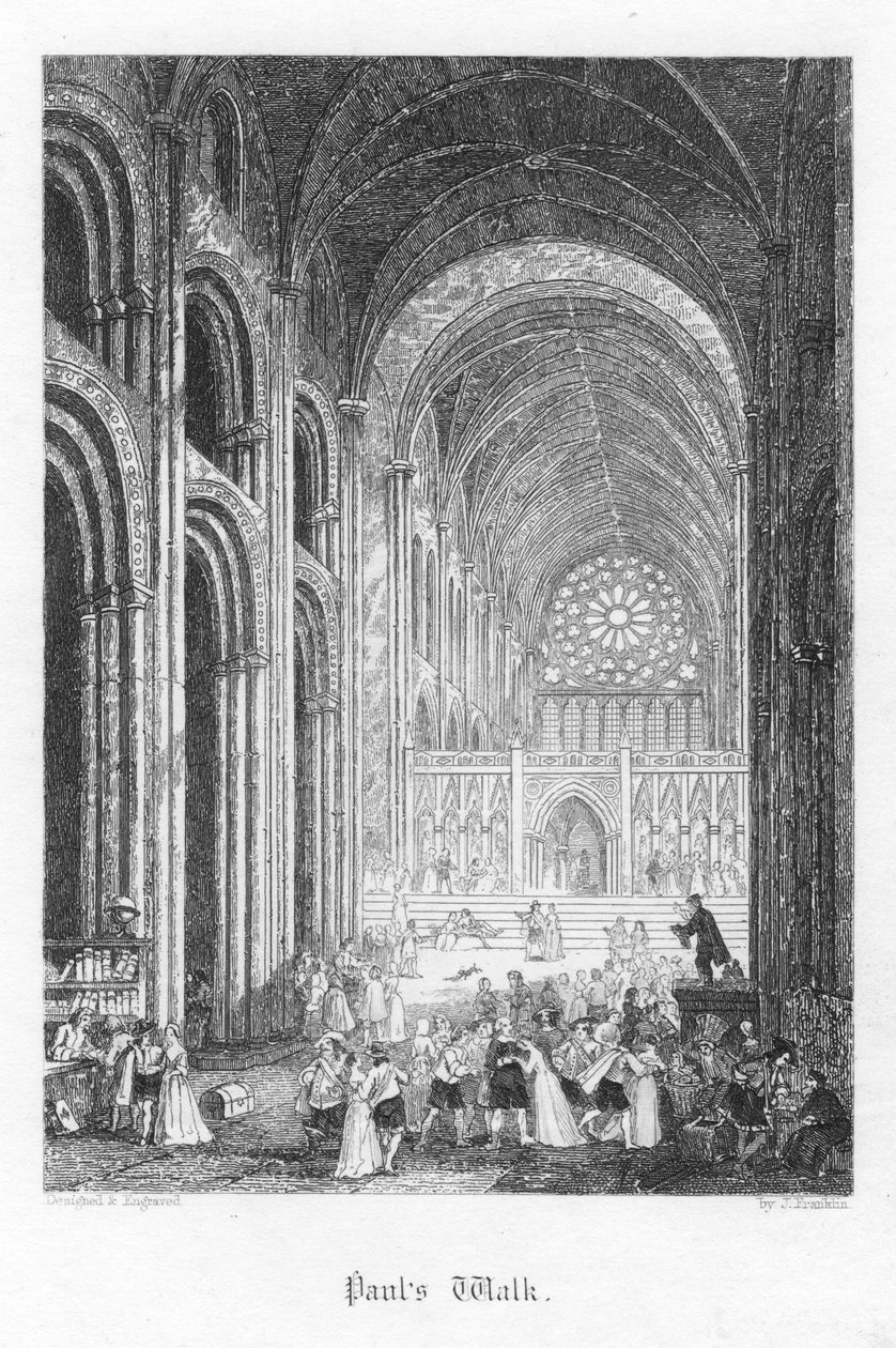 Cena de Old St Pauls por William Harrison Ainsworth, 1855 de John Franklin