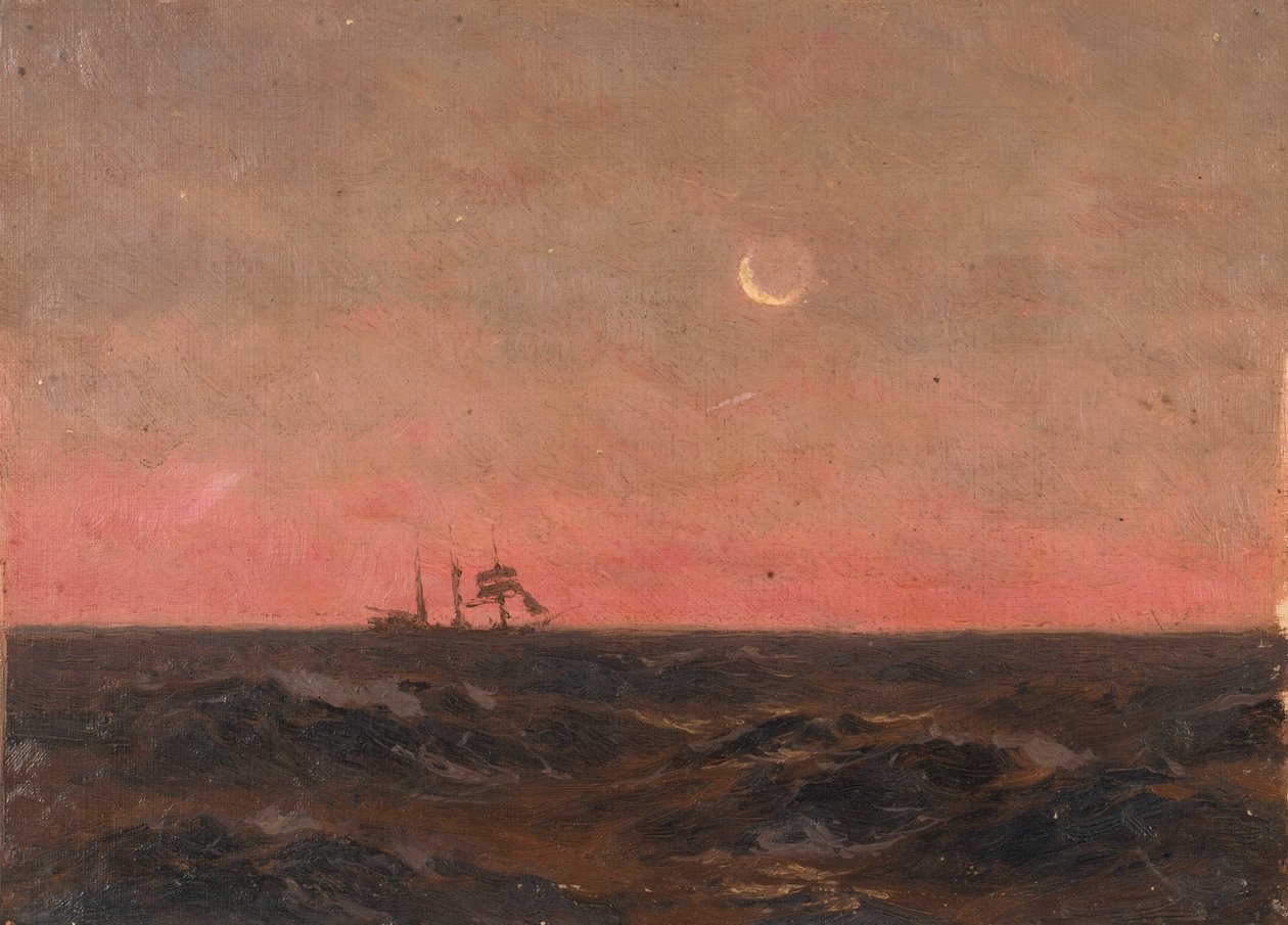 Paisagem marítima, c.1900 (óleo sobre tela) de John Fraser
