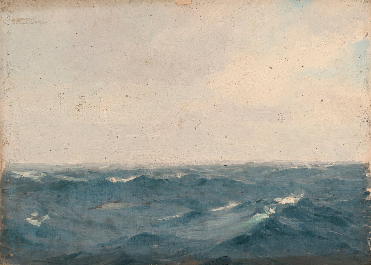 Paisagem marítima, c.1900 (óleo sobre tela) de John Fraser